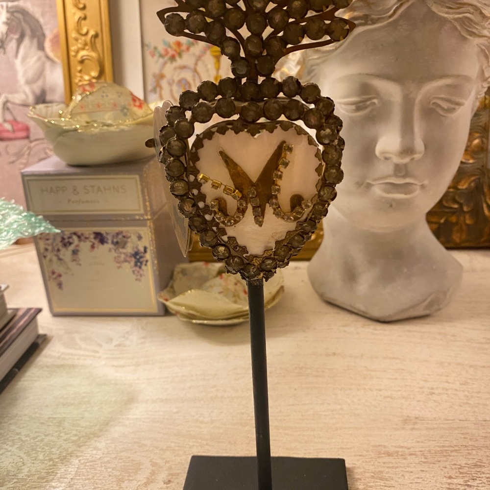 Anthropologie Gold and White Decorative Heart - Picture 4 of 4